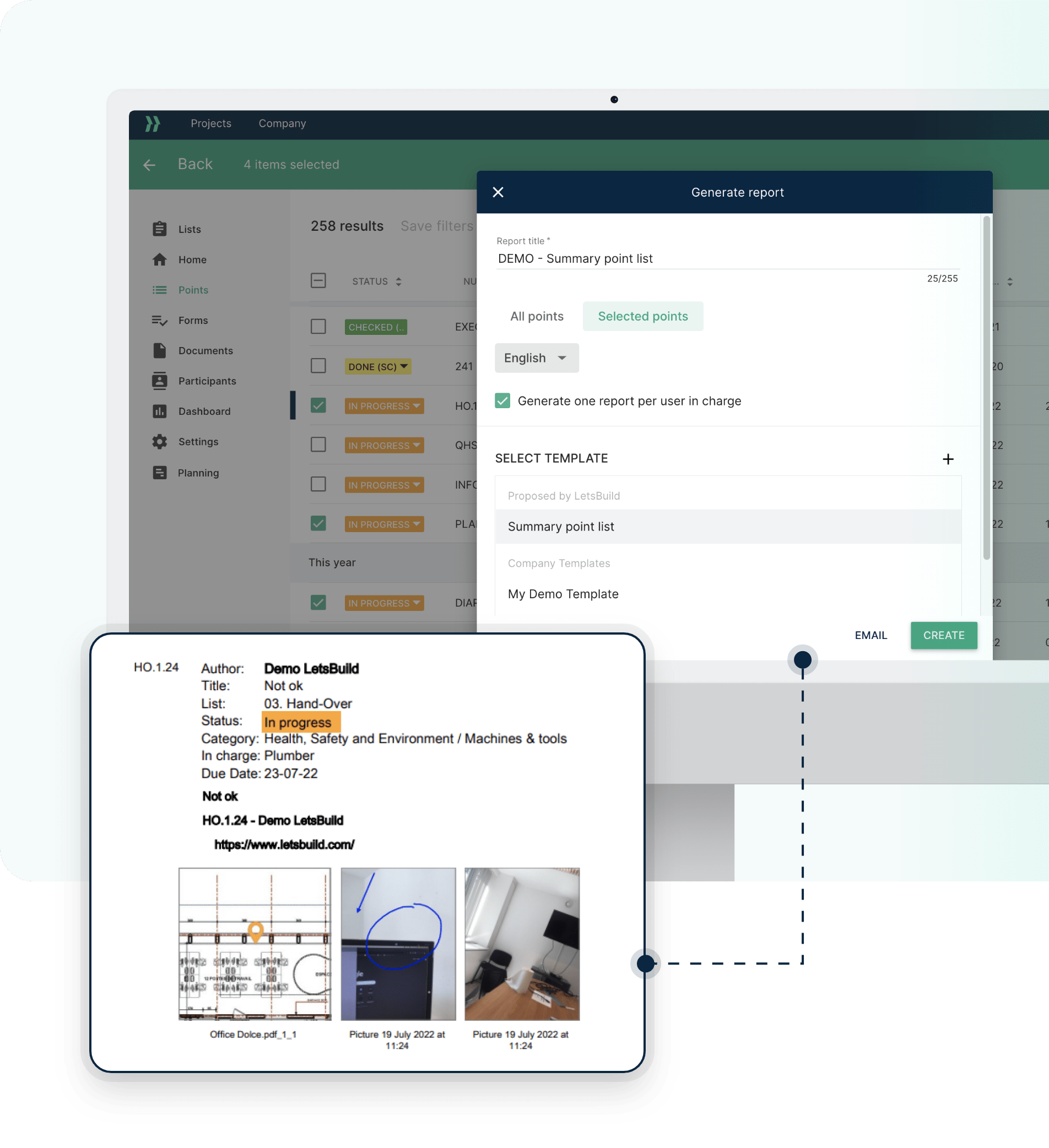 LB Aproplan reports feature