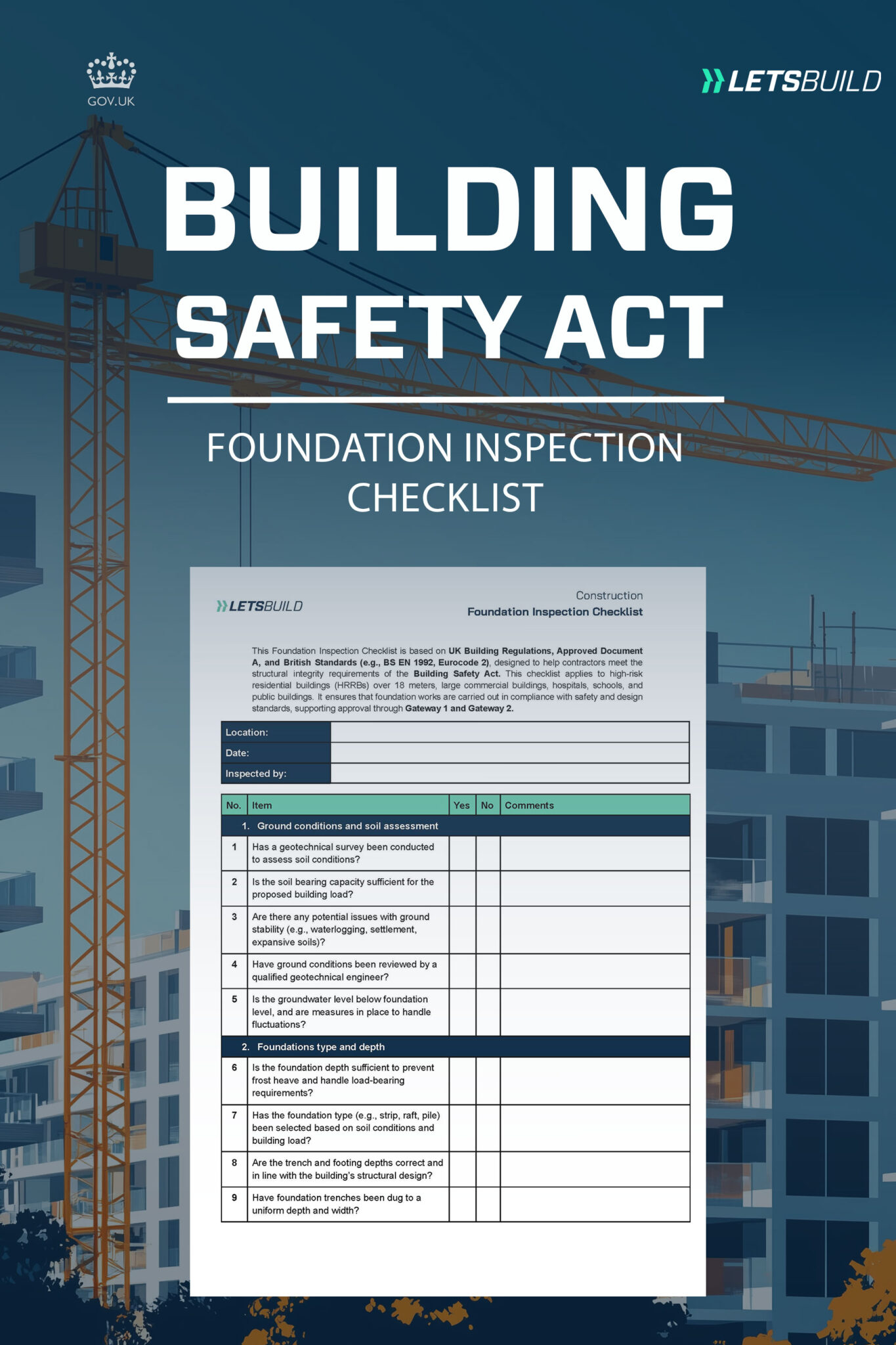 Building Safety Act Foundation inspection checklist – Aproplan