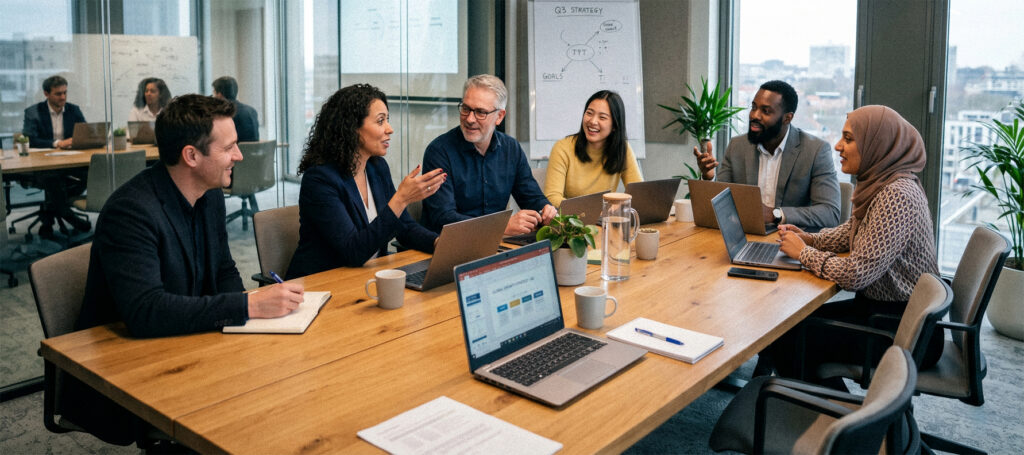 office team discussing