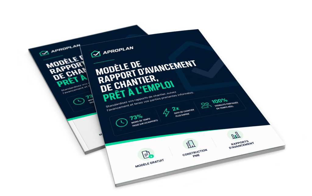 Modele de report advancement de chantier cover book