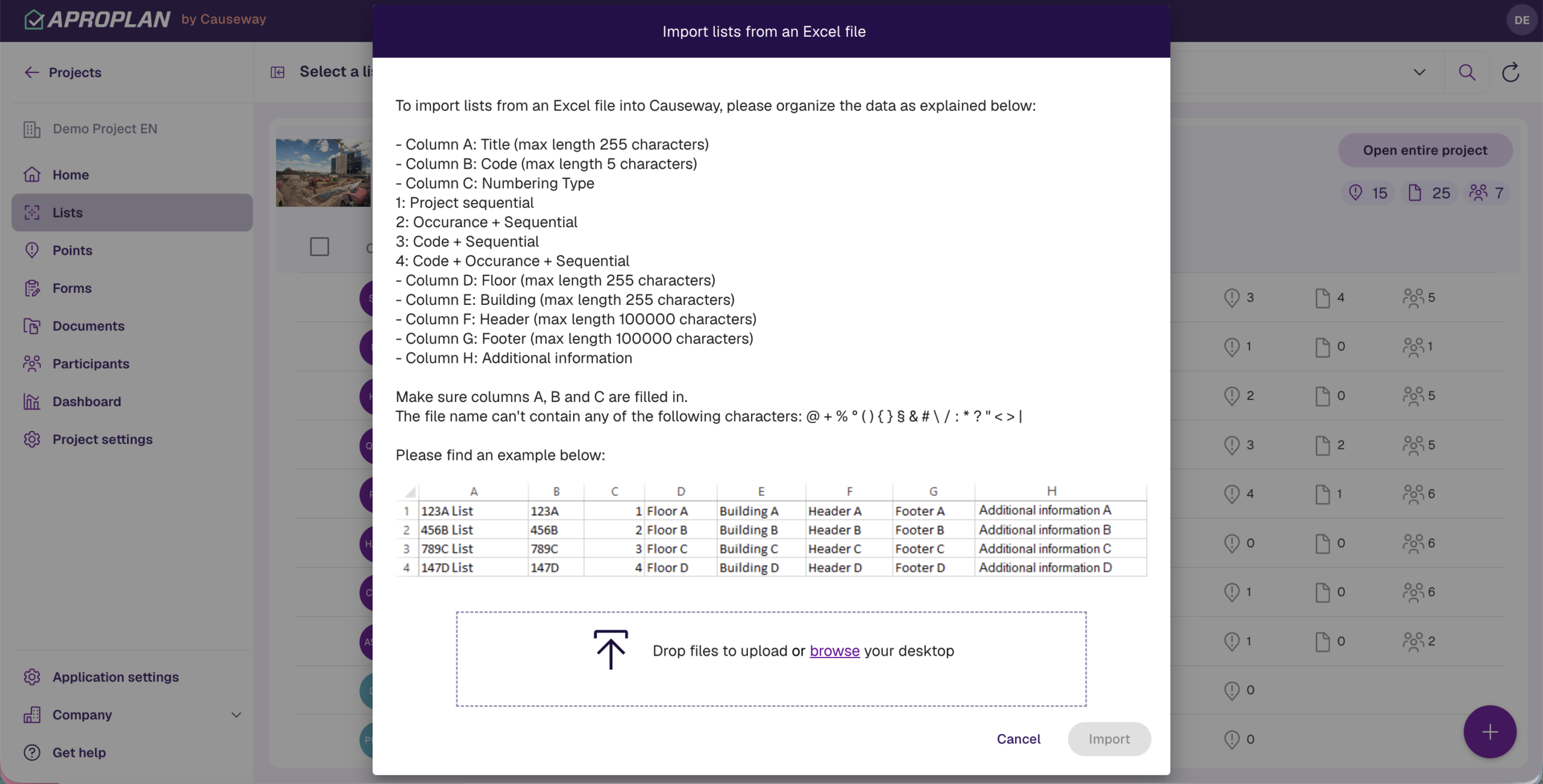 list bulk import